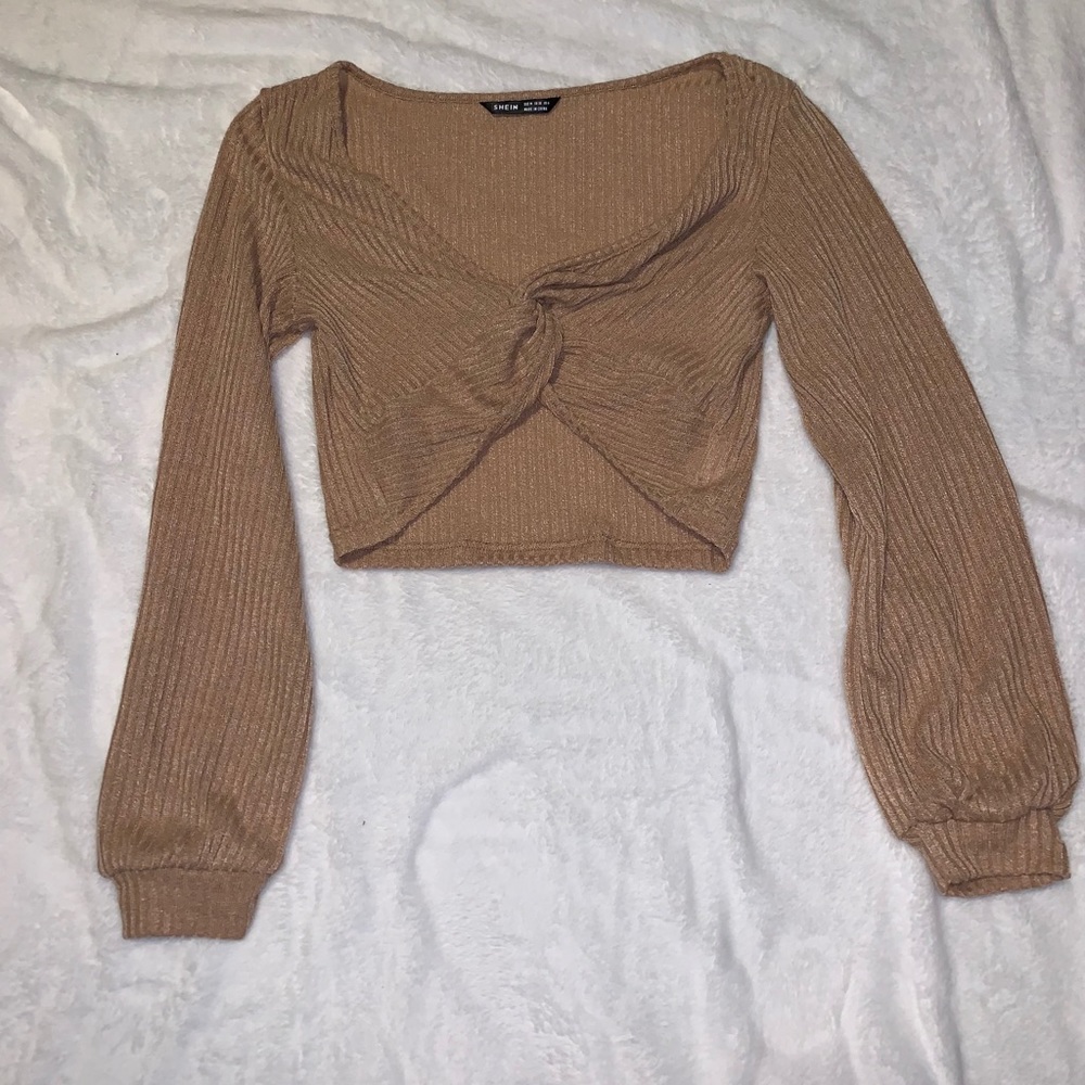 Brown Cropped Shirt